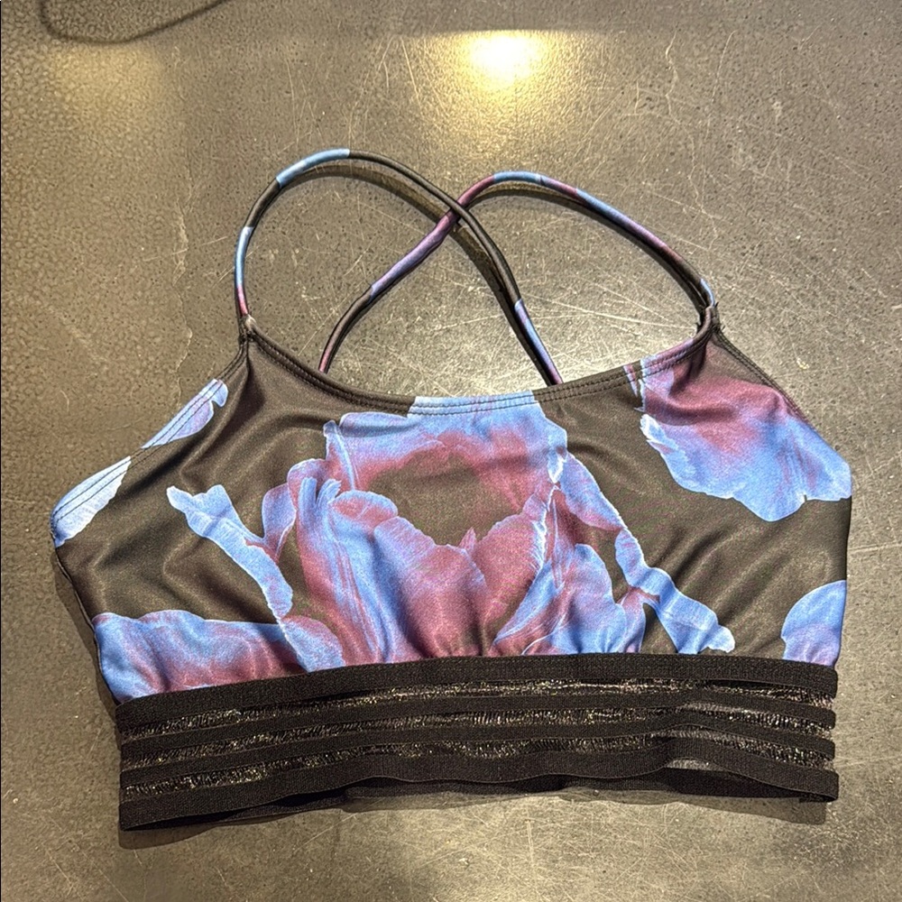 Onzie Floral Black and Purple Women's sports bra